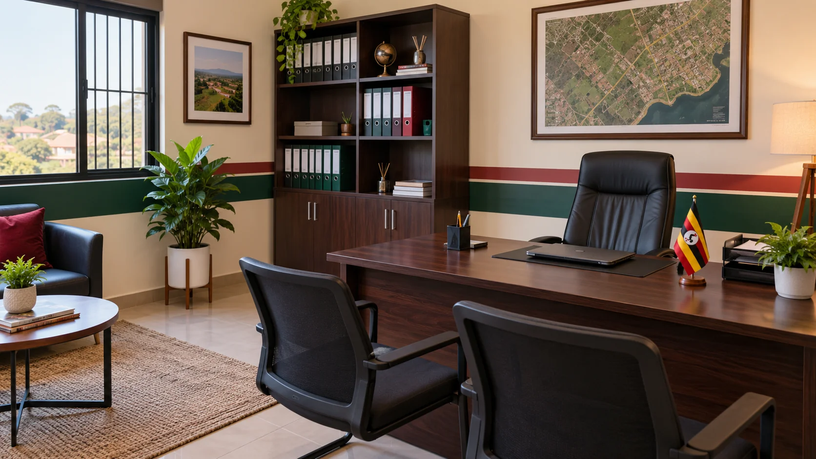 Earth Trust office prepared for client and professional discussions