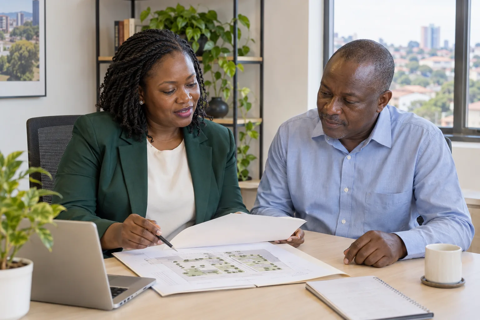 Earth Trust property consultation with clients in Kampala
